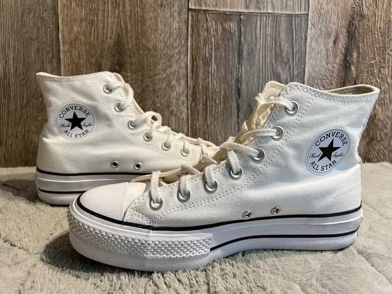 Białe buty trampki na platformie Converse All Star Ctas Lift Hi 40
