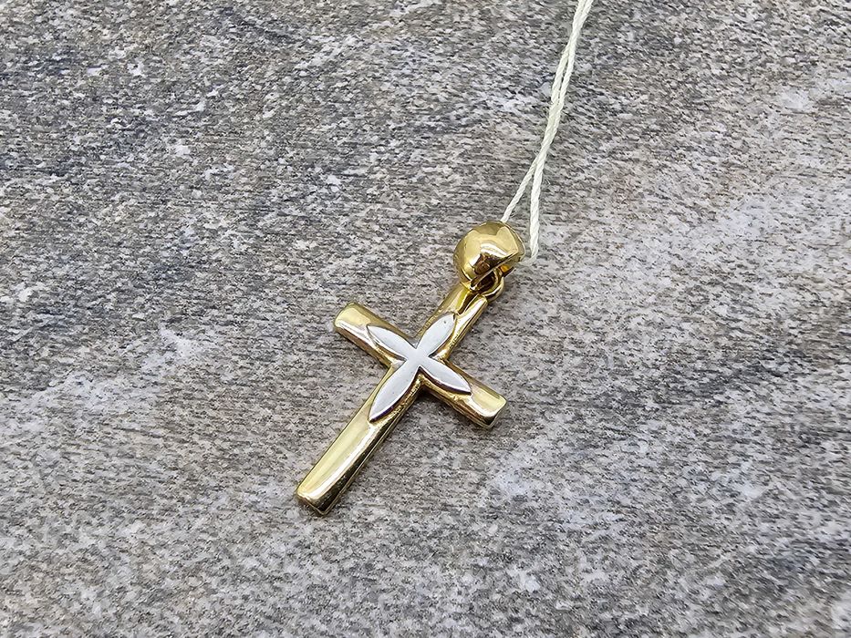 Złoty krzyżyk apart P: 585 WIELKOŚĆ WYS:2CM SZ:1CM