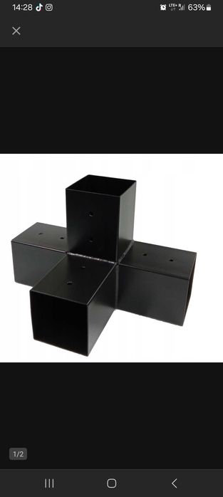 Łącznik X 120x120 x 3 do kantowek altana pergoli  100x100