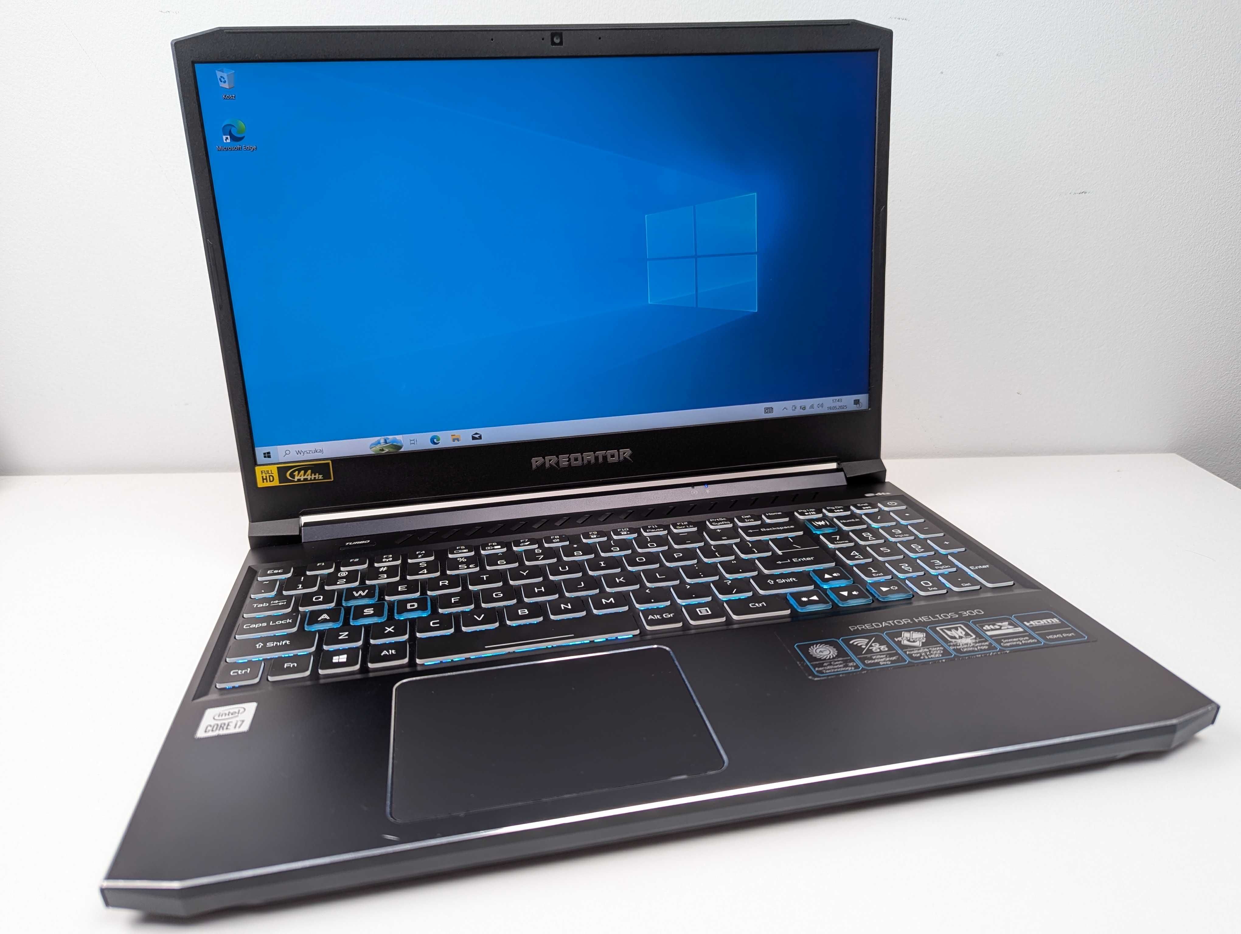 LAPTOP GAMINGOWY Acer Predator RTX 3060 Intel I7-10750H 144 hz