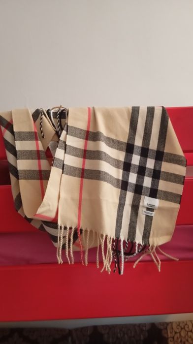 Szalik burbery 100% kaszmir