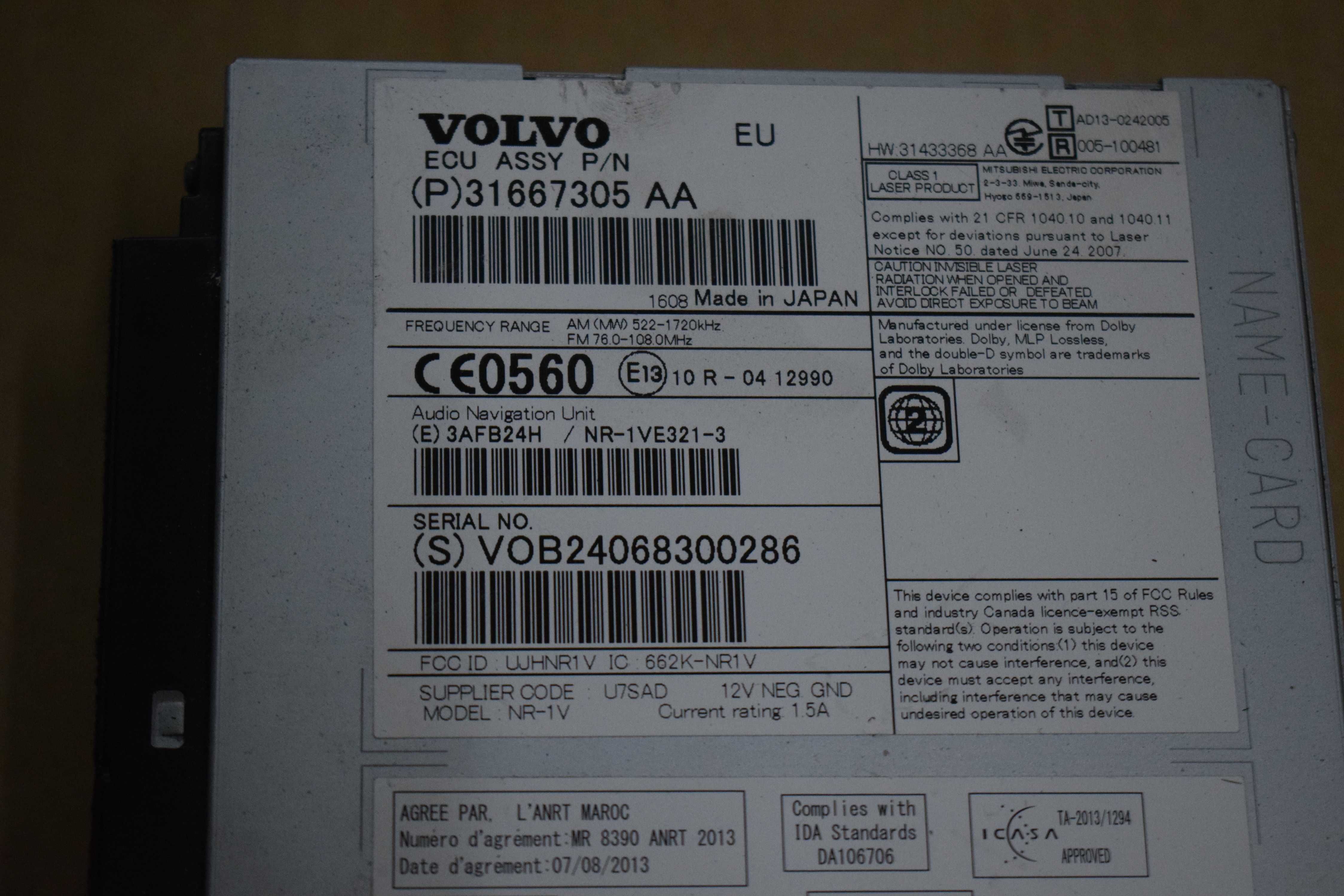 radio czytnik nawigacja VOLVO S60 II V60 V40 II 16R. 316.67305AA