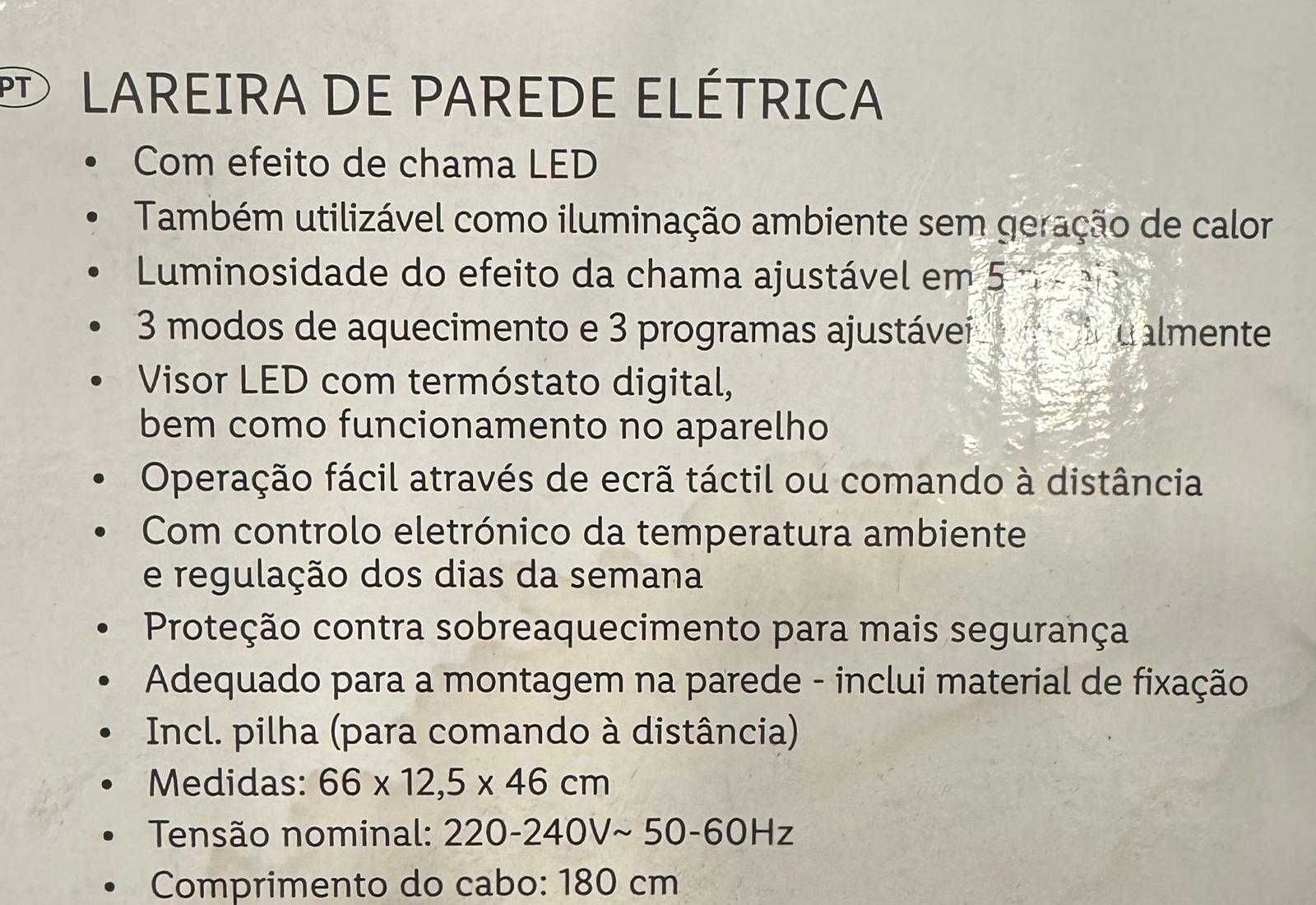 Lareira de Parede Elétrica