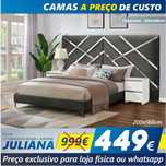 Cama de Casal Estofada Juliana c/ Espelho (c/ Estrado Incluído)