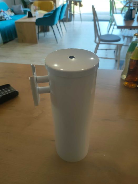 Merida Szczotka do WC, wisząca tuba z przykrywką, metalowa , biała
