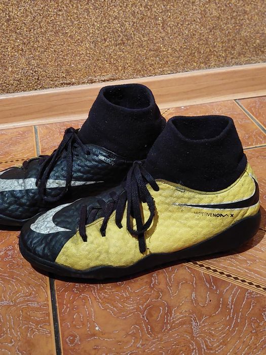 Buty sportowe Nike hypervenom ze skarpetką black/yellow