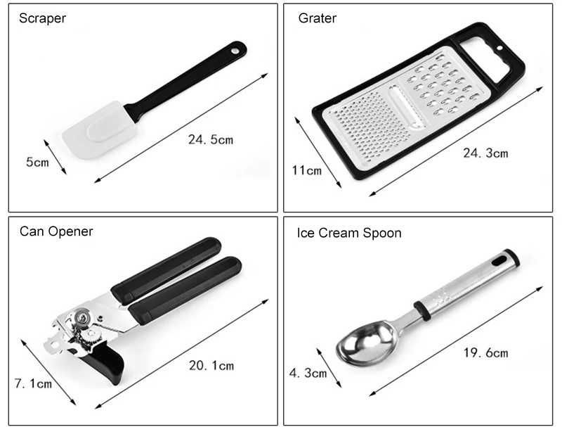 Кухонный набор, Набор на кухню: Нож, Ножницы, Терка, Лопатка