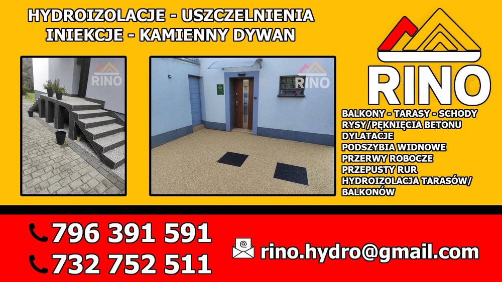 KAMIENNY DYWAN. Remonty schodów.balkonow. uszczelnienia. Hydroizolacje