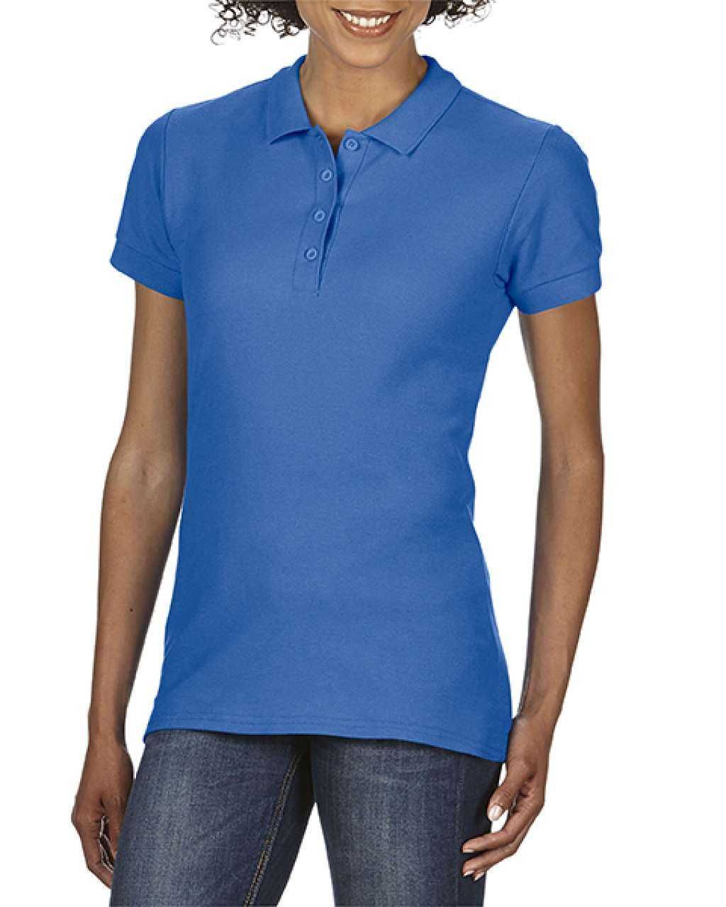 Polo damskie GILDAN Softstyle Double Pique niebieskie S