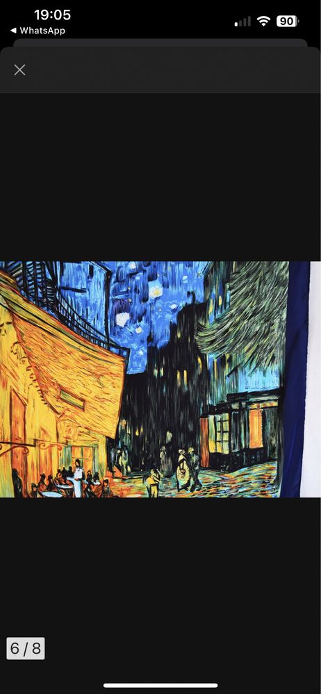 Jedwabna apaszka  z motywwm Cafe Vincent Van Gogh