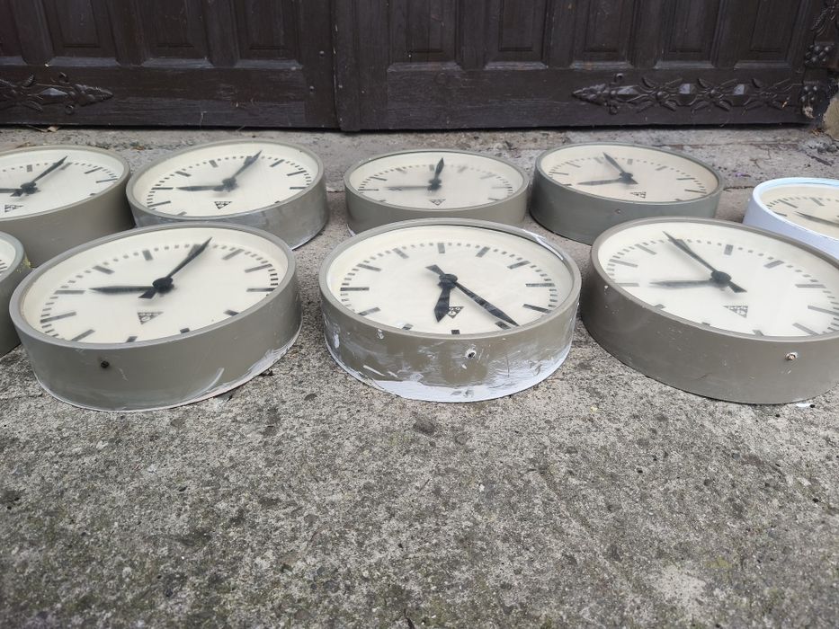 Zegar ścienny dworcowy Pragotron Elektrocas PV30, retro UNIKAT!