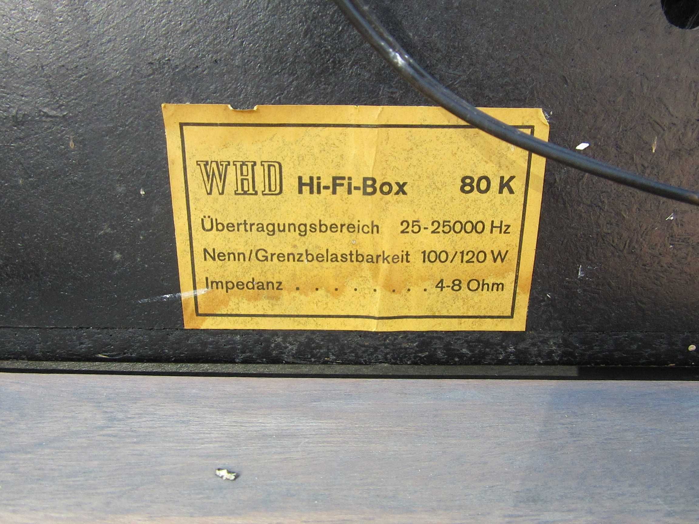 Kolumny głośniki WHD 80 K   HI-FI  Box 100/120 watt