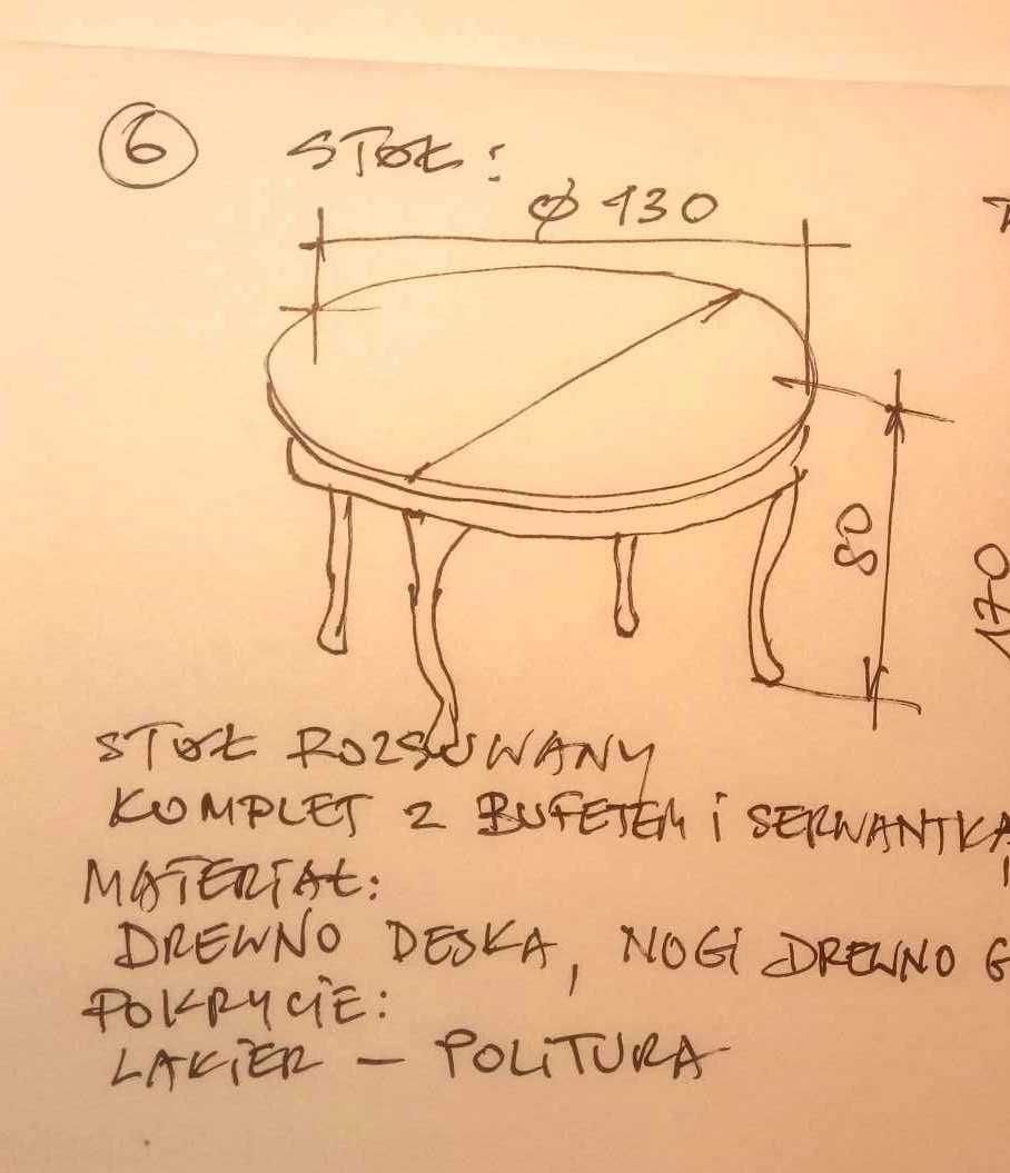 Rozsuwany vintage stół z przełomu XX wieku - antyk w komplecie