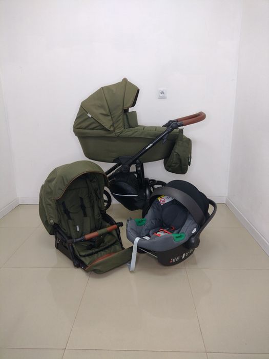 Wysyłka/odbiór wózek 3w1 Bebetto Luca Khaki+Cybex Aton B2