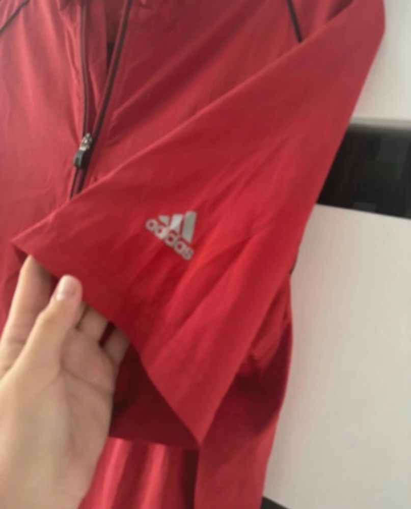 Adidas wiatrówka męska czerwony golf Climaproof