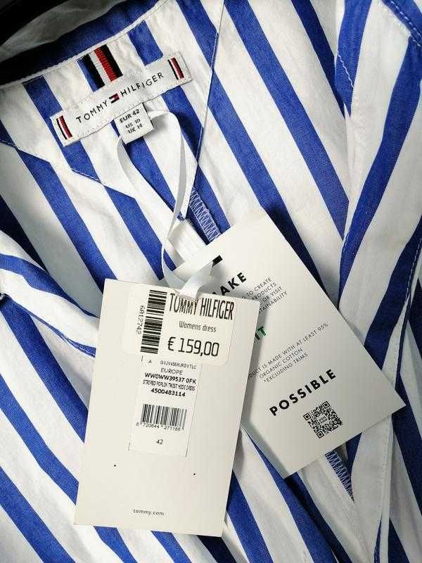 Брендовое хлопковое платье в полоску Tommy Hilfiger оригинал