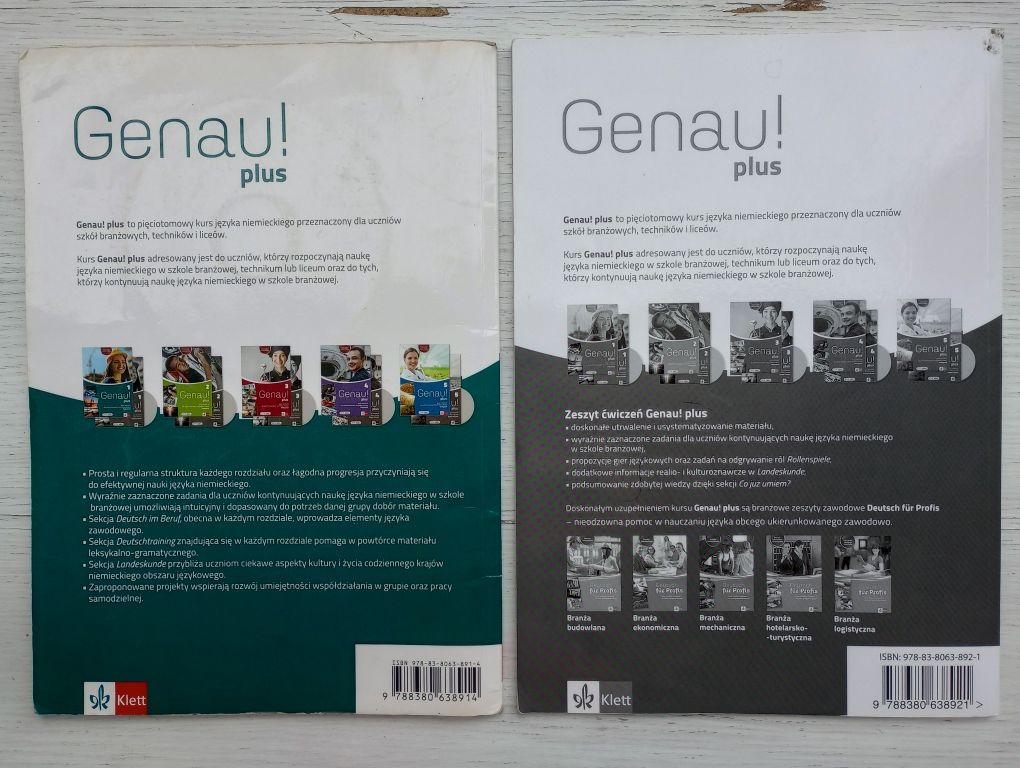 Podręcznik Genau plus 1 jęz niemiecki dla tech i liceum z ćwiczeniami