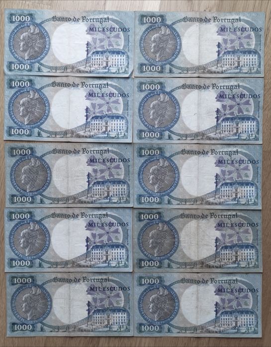 10 Notas 1000escudos D.MariaII