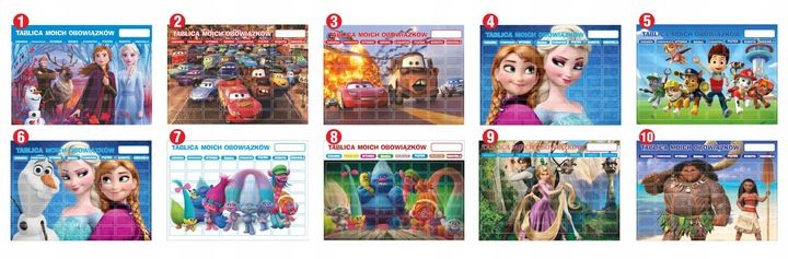 Magnetyczna Tablica Motywacyjna Obowiązków Dzieci