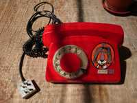 Телефон стационарный дисковый красный ASTER-72, Польша, 1973 г.