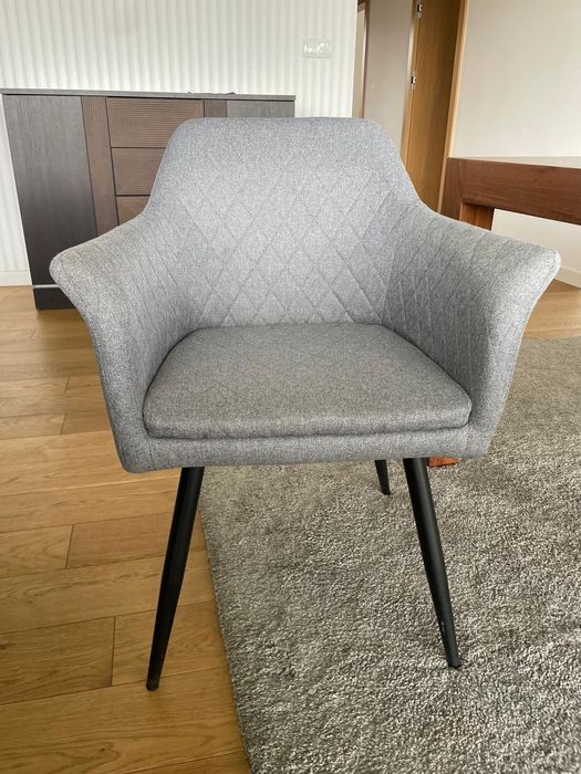 Krzesła tapicerowane do salonu szare 4szt. 4szt.