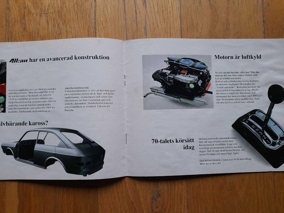 VOLKSWAGEN 411 prospekt szwedzki rok 1968