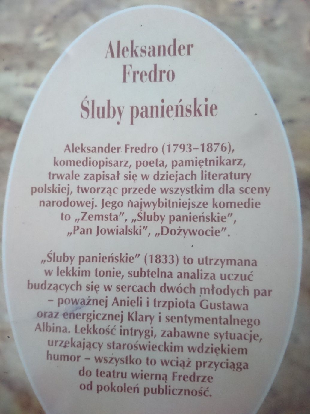 A.Fredro .Śluby Panieńskie