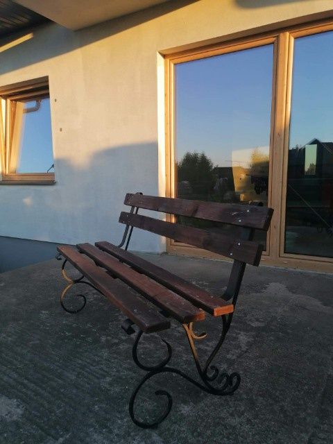 Ławki ogrodowe  metal+drewno 1szt