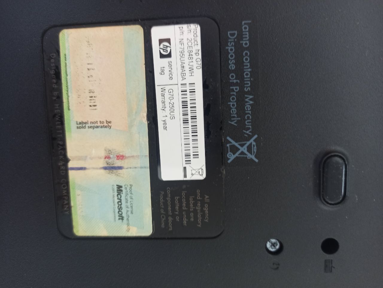 Ноутбук HP G70-250US