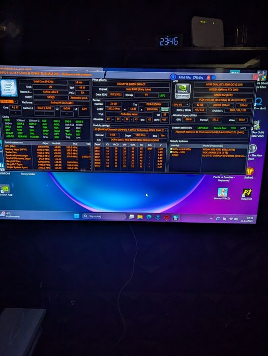 Komputer i7 8700 rtx 3060 12 gb SSD 1tb 32 GB Ram