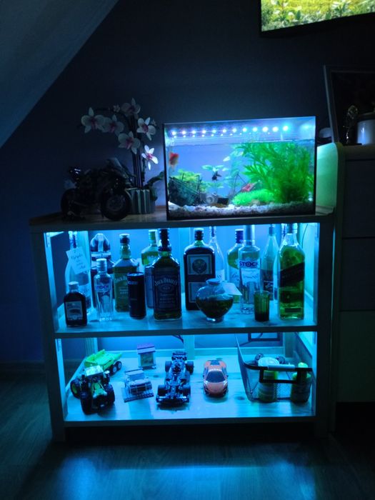 Drewniany barek podświetlany