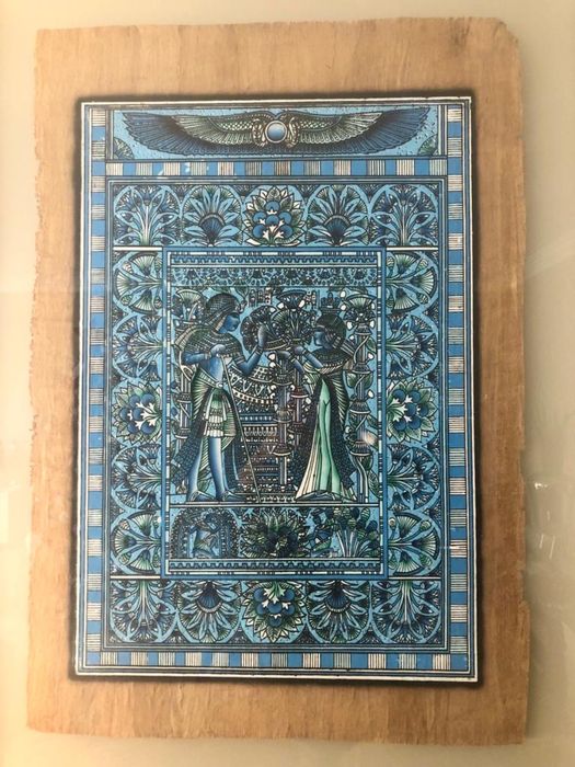 Até 20 jan 24 | Papiro Egipto com moldura branca e acrilico