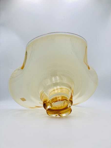 Patera średnica 40cm szkło miodowe Crystal Glass czeskie szkło
