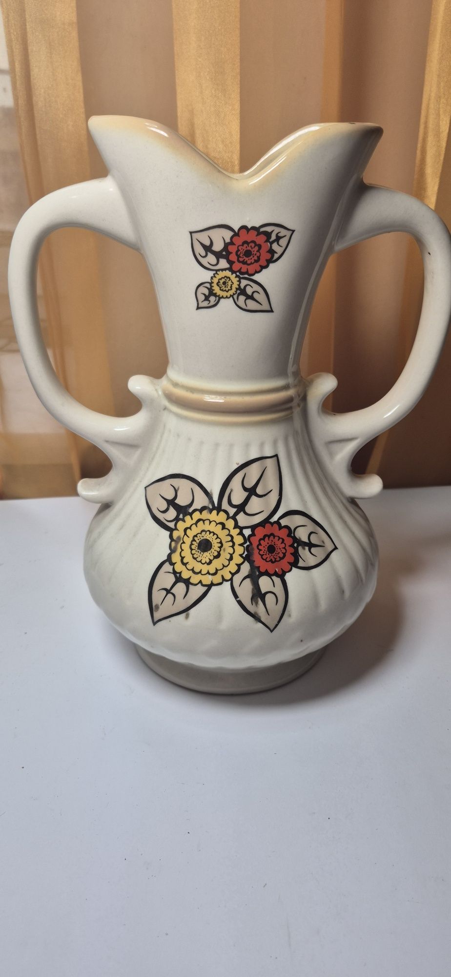 Polski Związek Motorowy PZM PRL porcelitowy wazon Chodzież z logo