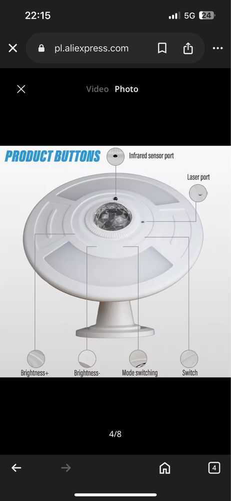 Projektor gwiazd Ufo A19