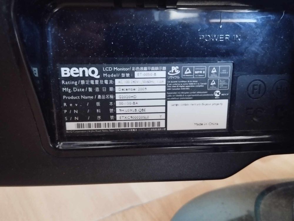 Monitor LCD Benq 20 cali ET-0030-B