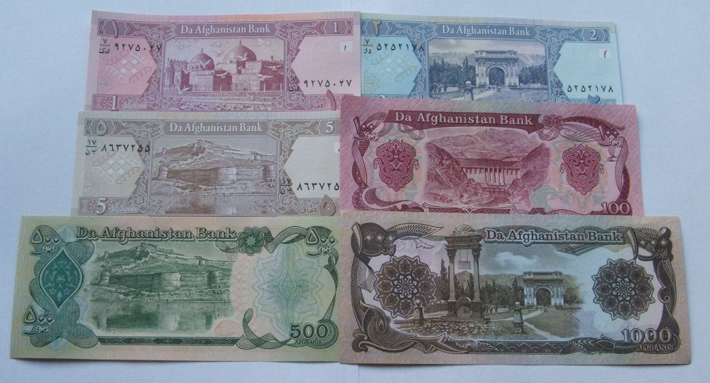 Banknoty AFGANISTAN - Z PACZKI BANKOWEJ - Zestaw Kolekcjonerski