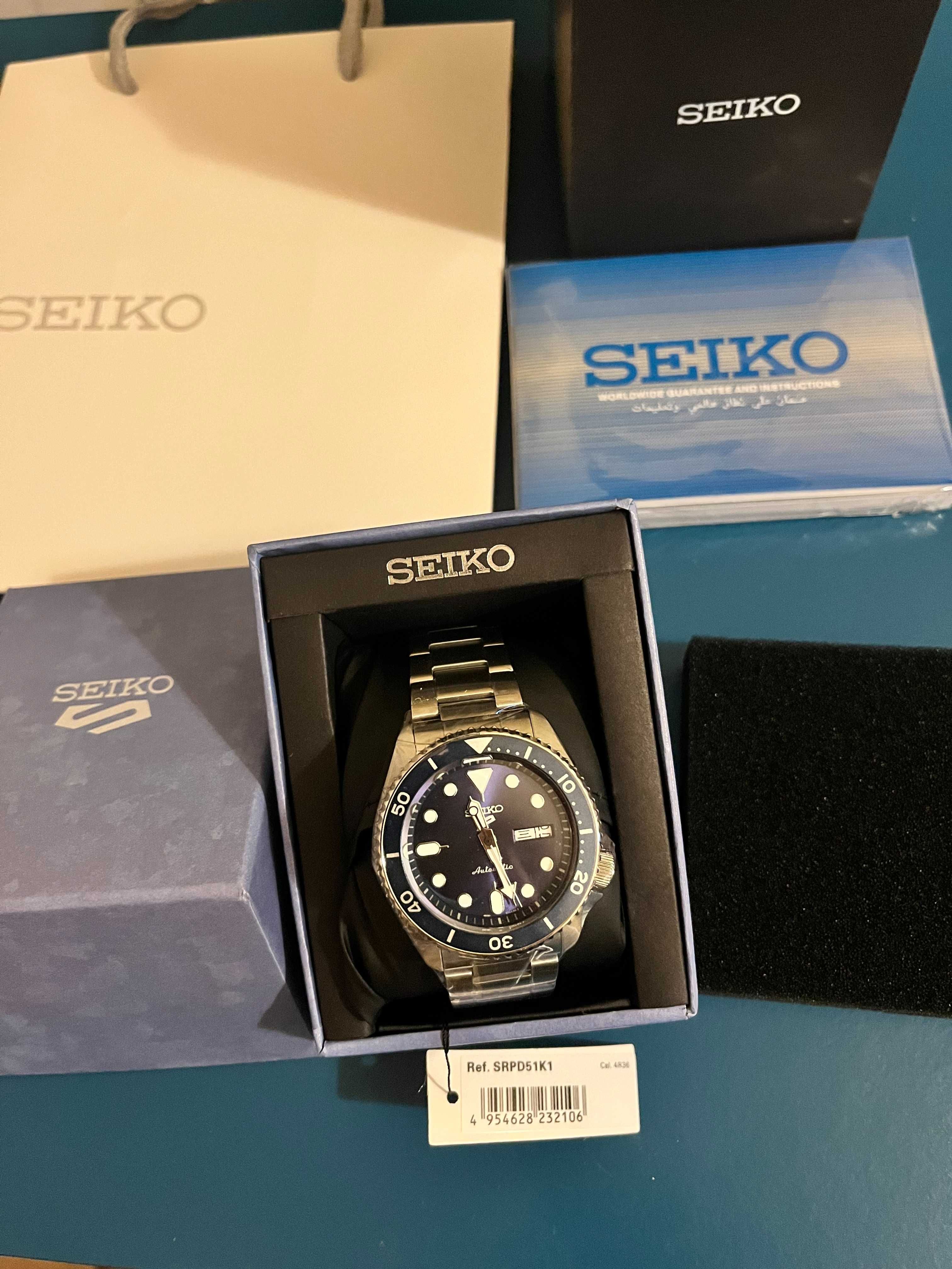 Novo- Conjunto completo – Seiko 5 SRPD51K1 Azul