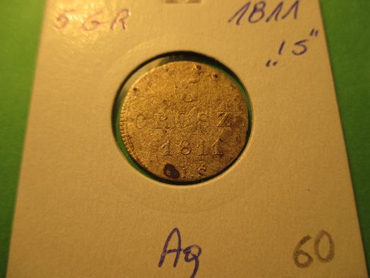 Srebrna moneta 5 groszy z 1811 r. IS . Oryginał !!!