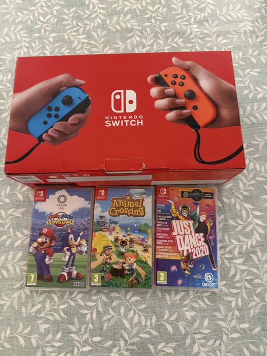 Nitendo switch com 3 jogos