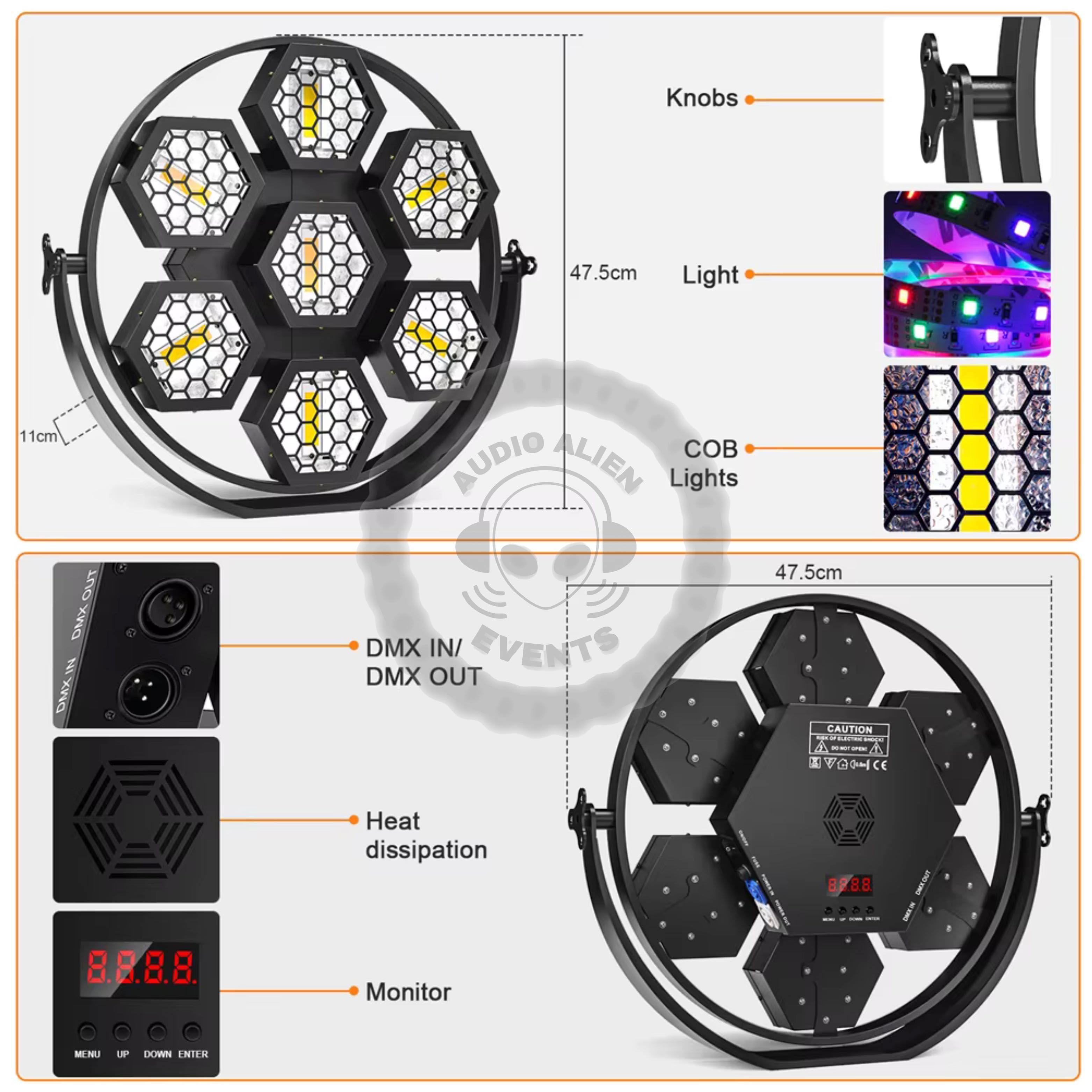 Sceniczna Lampa Retro YUER Lights DJ DMX 7 Świateł