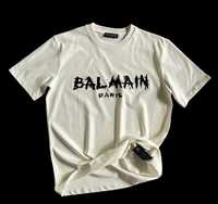 Balmain Paris gruby t shirt nowy ecru klasyk L