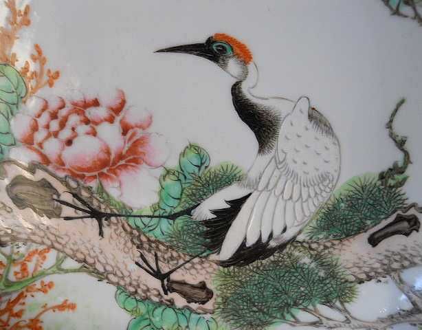 Старинное Китайское фарфоровое декоративное блюдо-"Пять отношений"