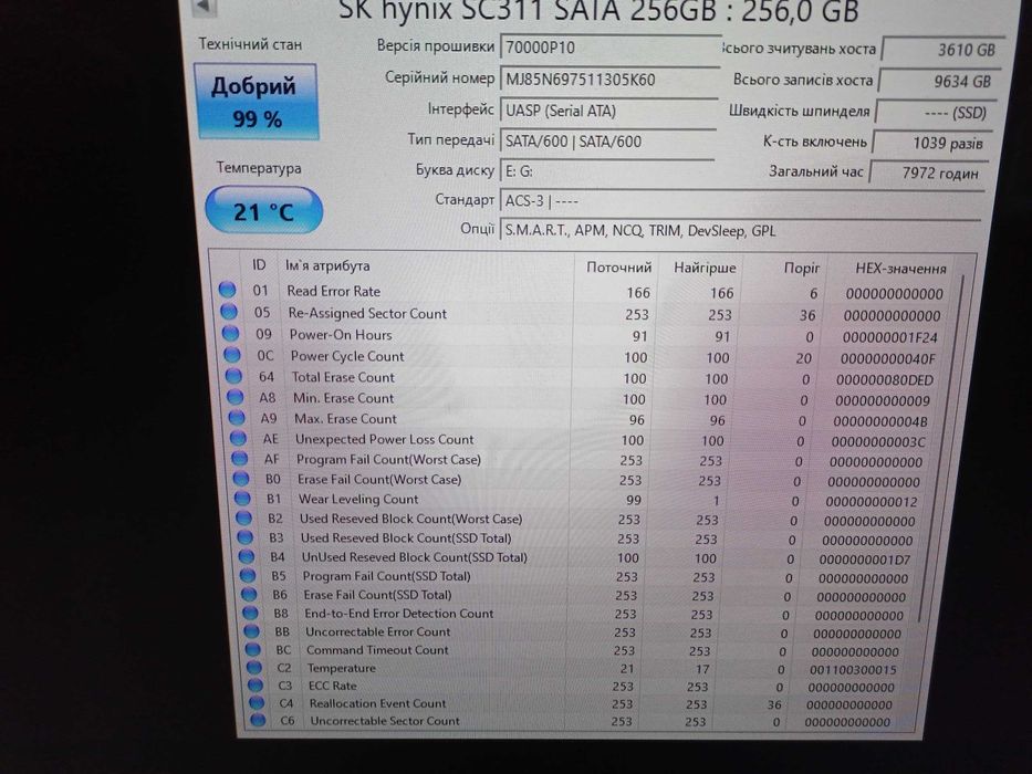 256Gb SSD Hynix   Sata3 2.5"