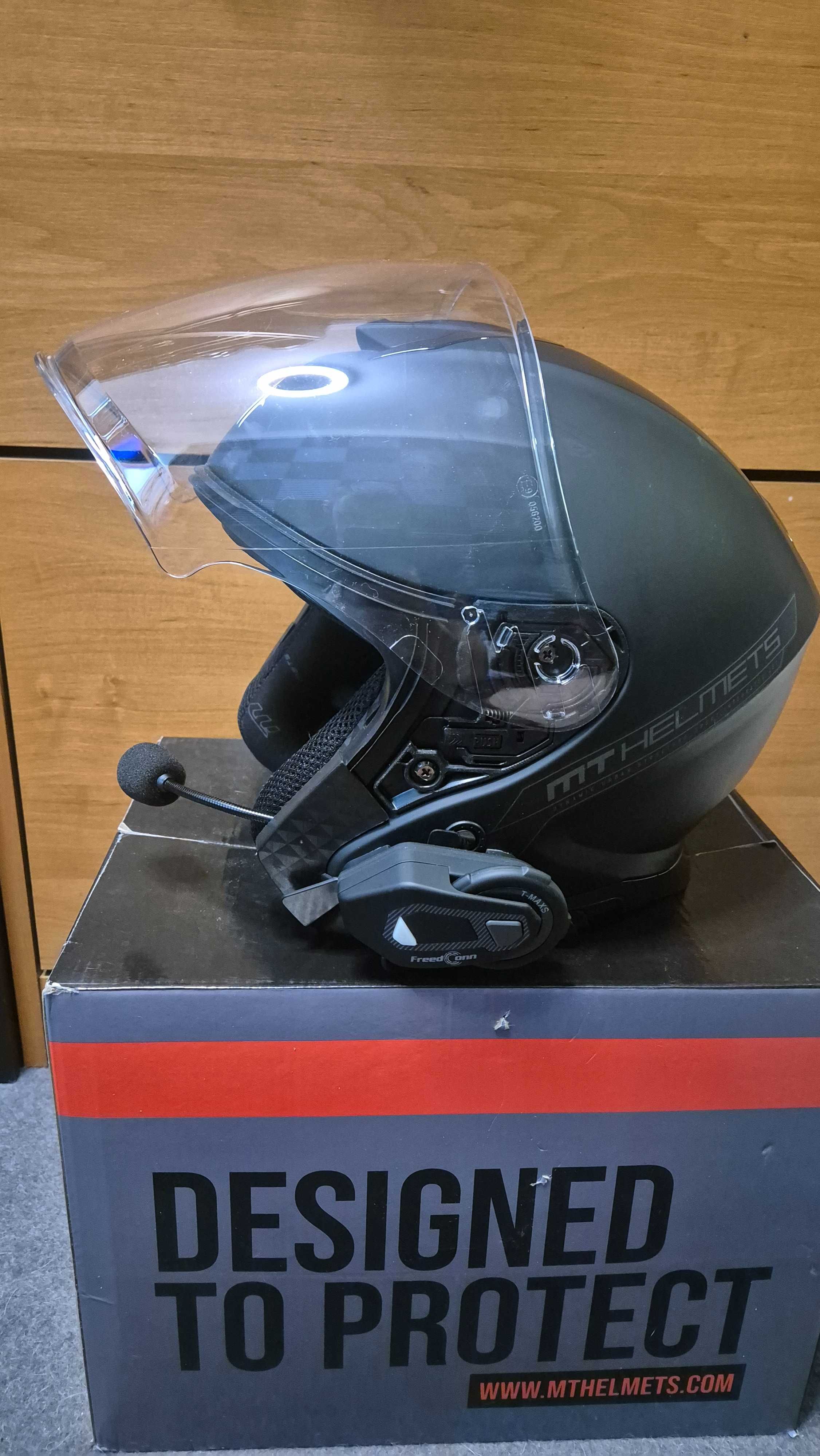 Kask MT Thunder 3 JET + Intercom Freedconn T-Max S. Rosmiar M 57-58