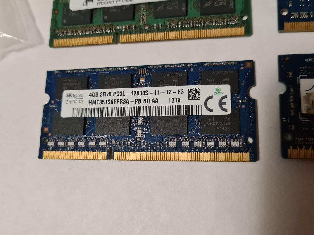 Оперативна Память для Ноутбука DDR3 MT16 4GB 2RX8 и Kingston 1GB 1Rx8
