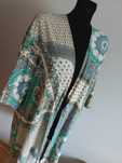 kimono narzutka sweter cienki beż zielen rekaw 3/4 m l xl oversize