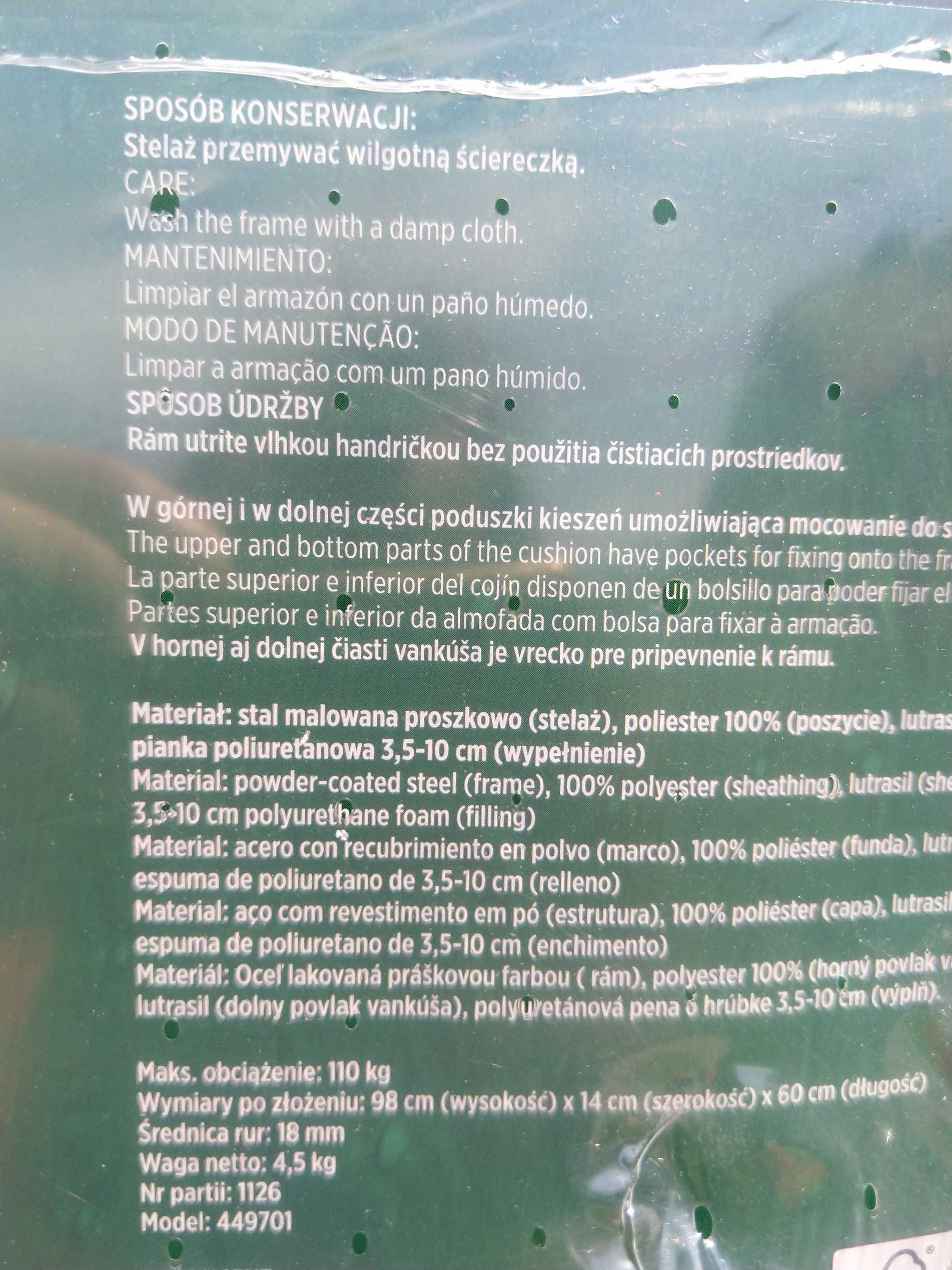 NAJTANIEJ Fotel Ogrodowy składany z podłokietnikami + poduszka