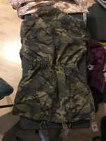 Stradivarius L/40 kurtka krótka parka moro wojskowe damska