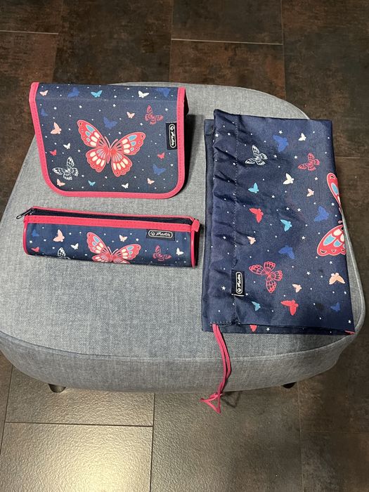 Tornister Herlitz, zestaw z piórnikami i workiem na WF